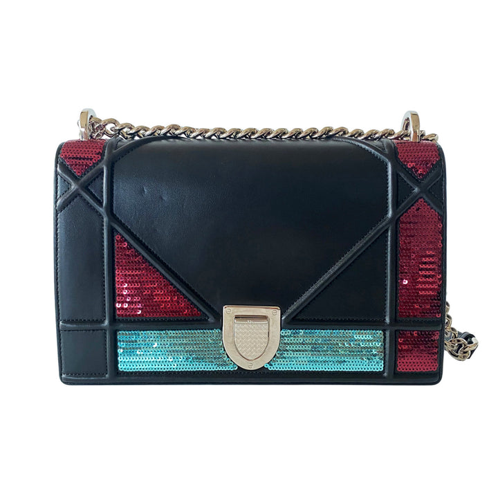 Christian Dior Sequin Diorama Medium Shoulder Bag - revogue