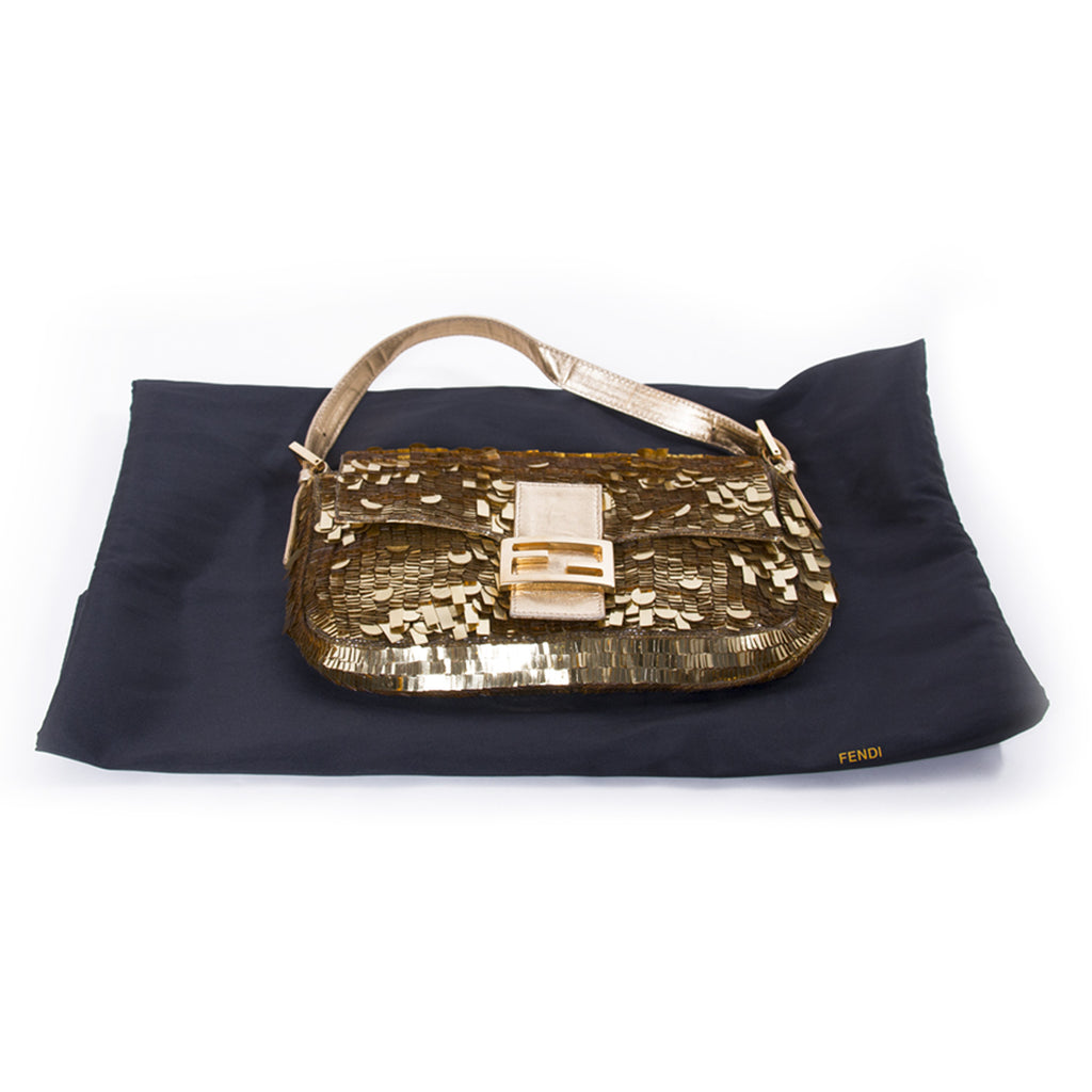 Fendi Gold Sequin Baguette Bags Fendi - Shop authentic new pre-owned designer brands online at Re-Vogue