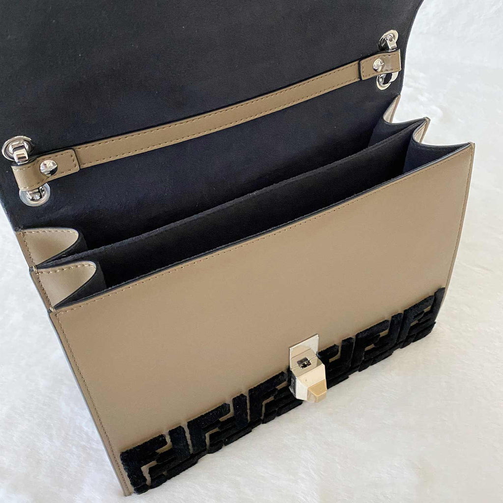 Fendi Kan I Zucca Velvet Medium Shoulder Bag