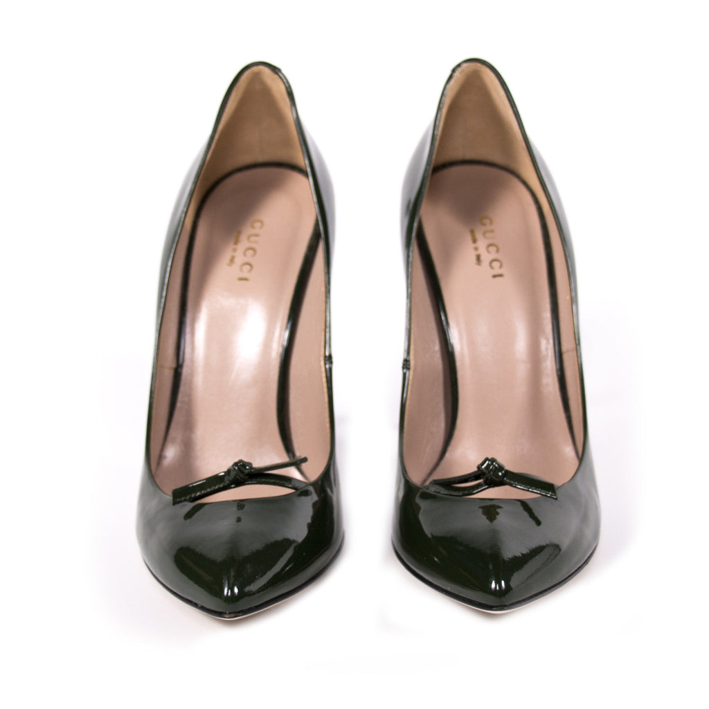 Gucci Pointed Toe Leather Pumps Shoes Gucci - Shop authentic new pre-owned designer brands online at Re-Vogue