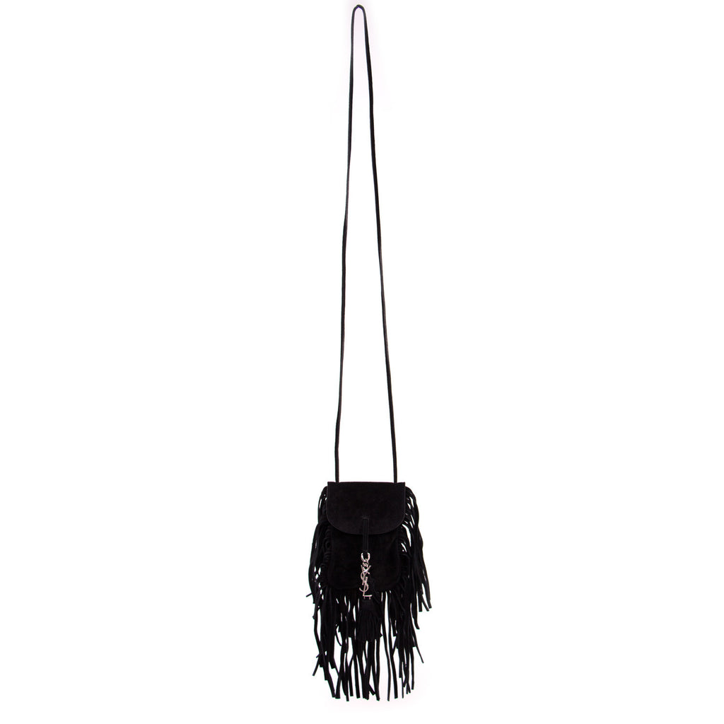 Saint Laurent Suede Fringe Pouch Bags Yves Saint Laurent - Shop authentic new pre-owned designer brands online at Re-Vogue