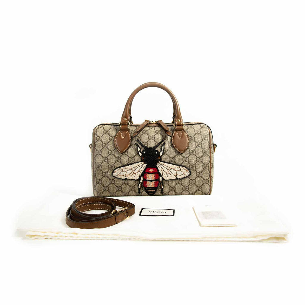 Gucci GG Supreme Embroidered Small Boston Bag Bags Gucci - Shop authentic new pre-owned designer brands online at Re-Vogue