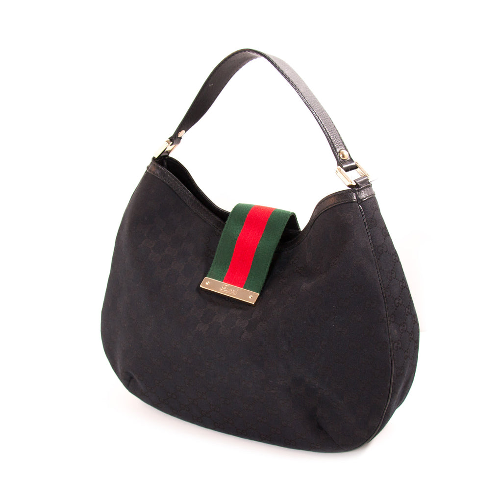 Gucci GG Black Canvas Hobo Bag Bags Gucci - Shop authentic new pre-owned designer brands online at Re-Vogue