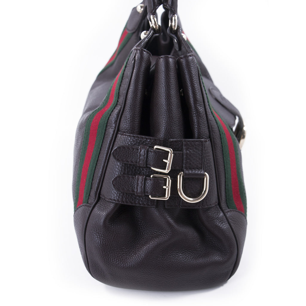 Gucci Web Large Leather Handle Bag Bags Gucci - Shop authentic new pre-owned designer brands online at Re-Vogue