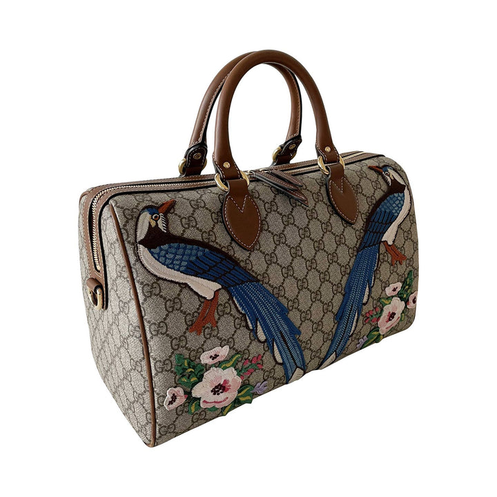 Gucci GG Supreme Embroidered Boston Bag - revogue