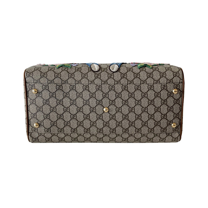 Gucci GG Supreme Embroidered Boston Bag - revogue