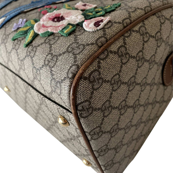 Gucci GG Supreme Embroidered Boston Bag - revogue