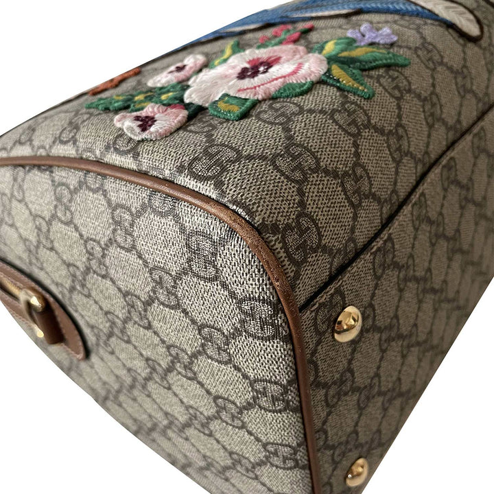 Gucci GG Supreme Embroidered Boston Bag - revogue