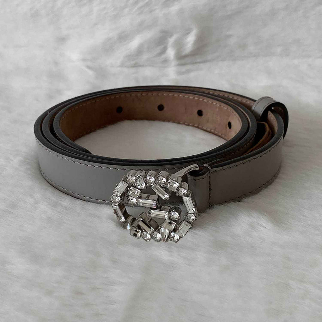 Gucci Interlocking G Logo Crystal Belt