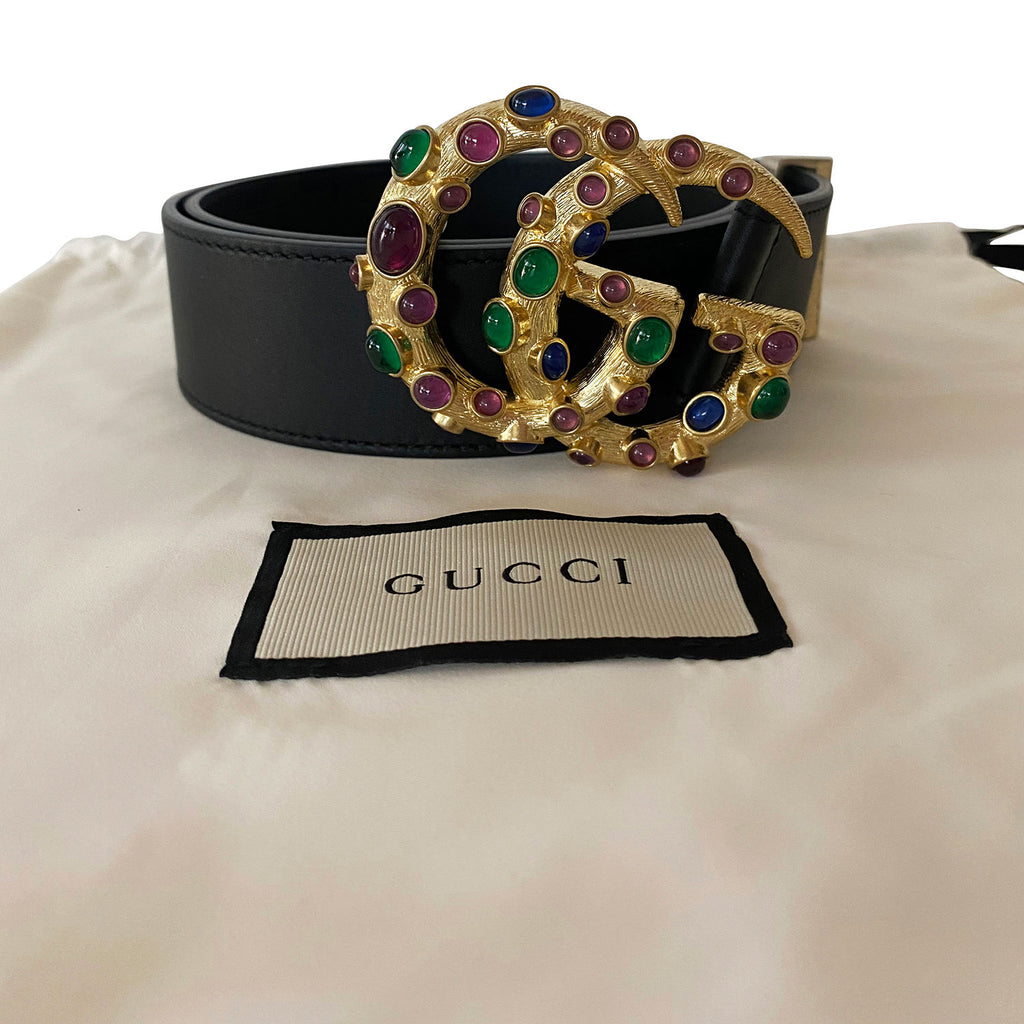 Gucci GG Marmont Embellished Leather Belt