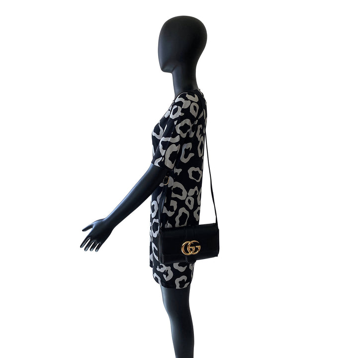 Gucci GG Marmont Leather Aril Shoulder Bag - revogue