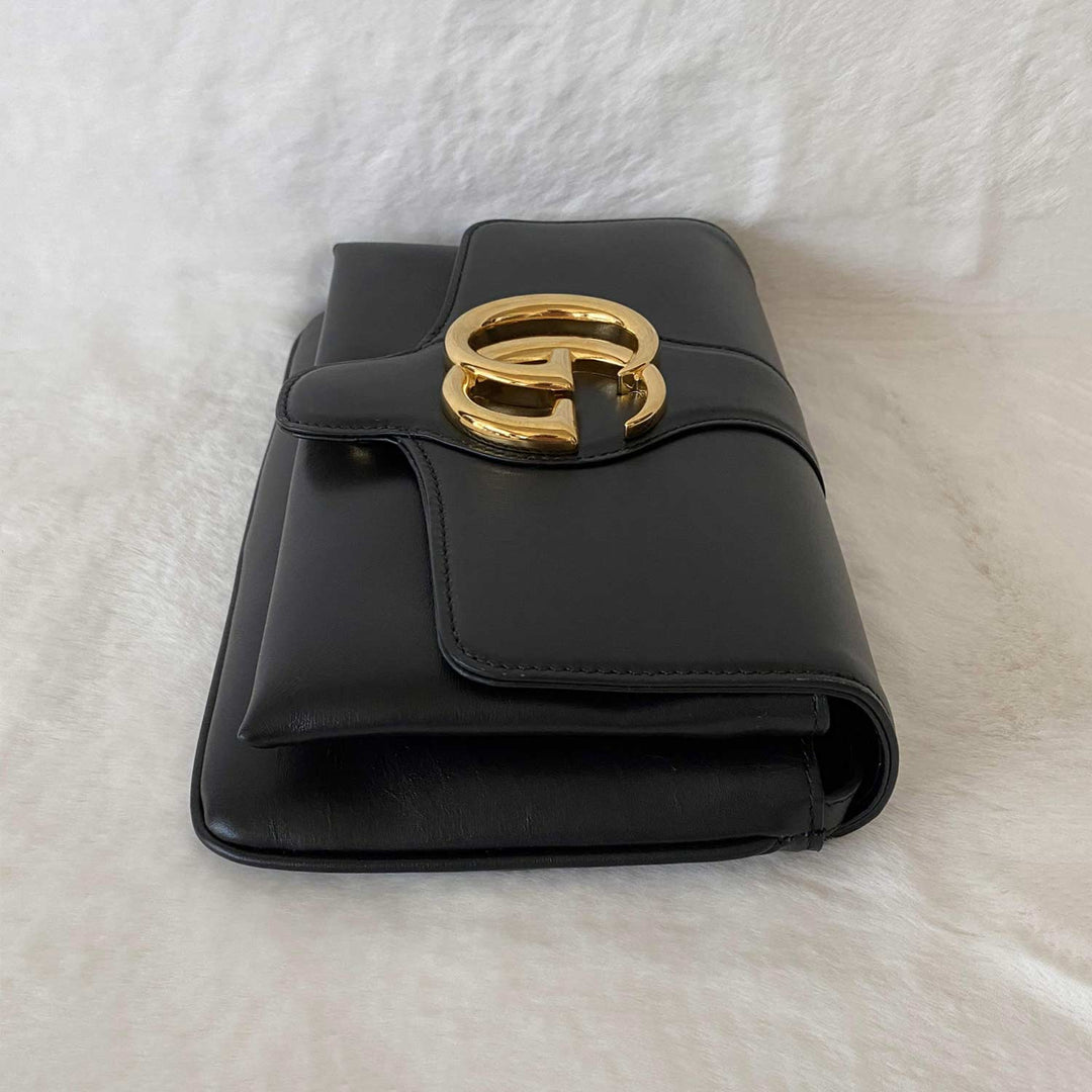 Gucci GG Marmont Leather Aril Shoulder Bag - revogue