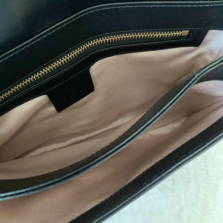 Gucci GG Marmont Leather Aril Shoulder Bag - revogue