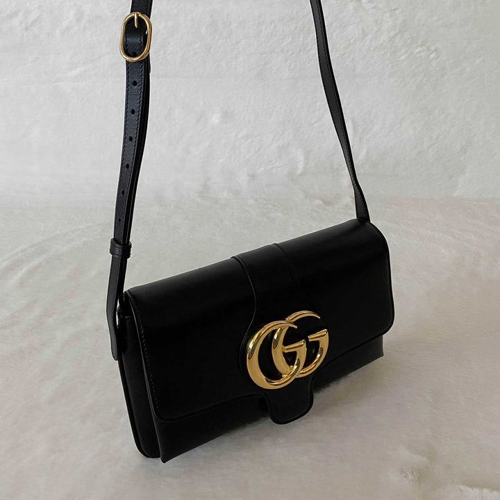 Gucci GG Marmont Leather Aril Shoulder Bag - revogue