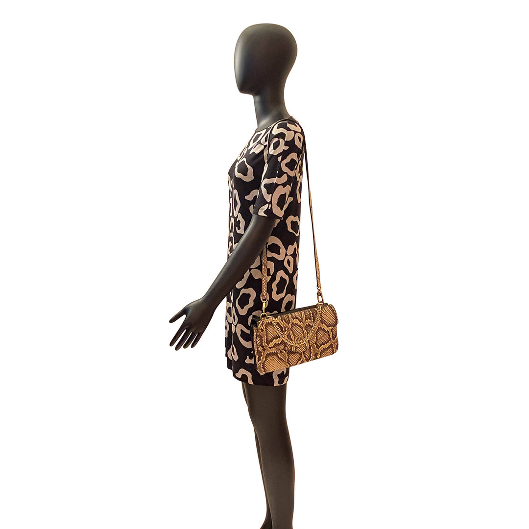 Gucci Thiara Python Double Envelope Shoulder Bag - revogue