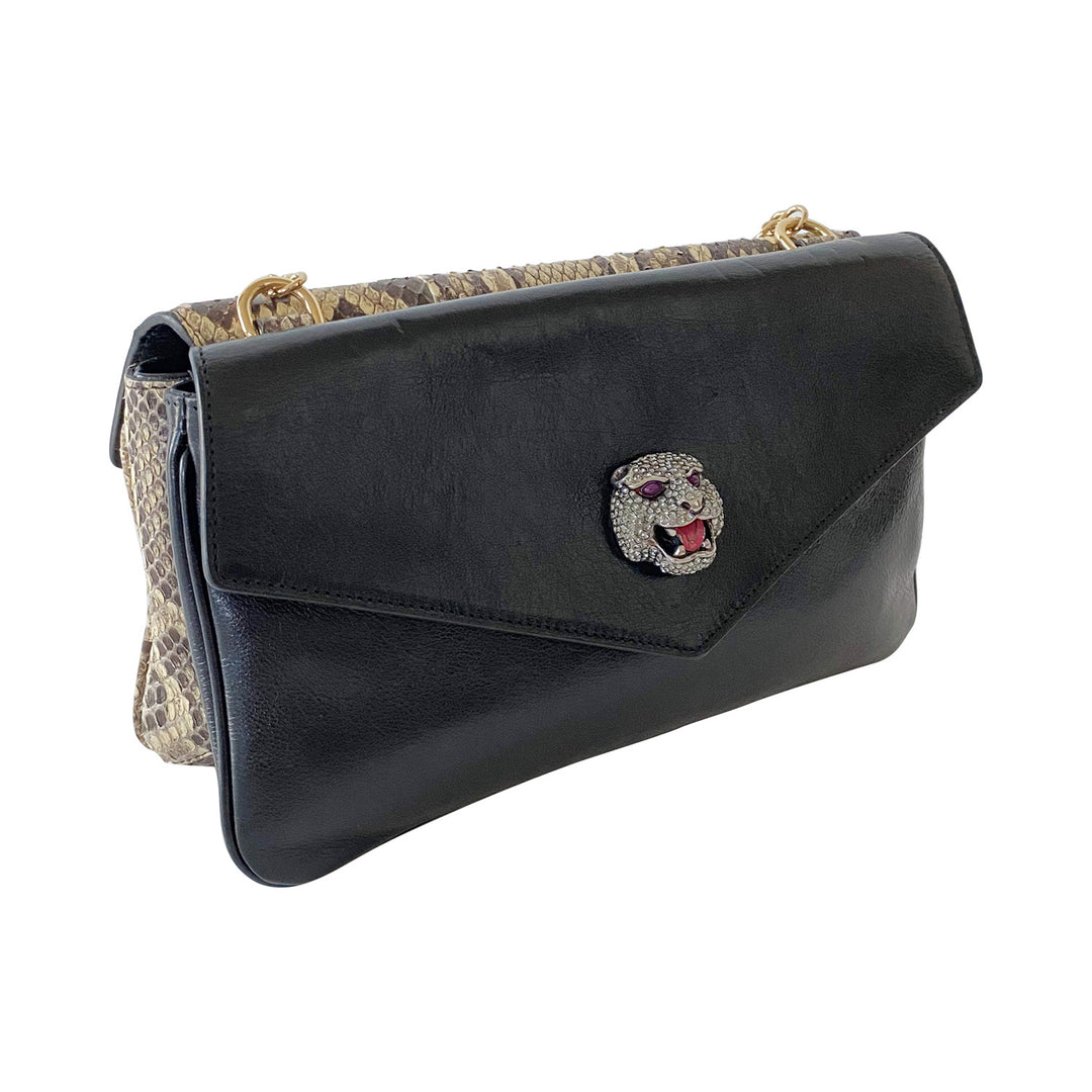 Gucci Thiara Python Double Envelope Shoulder Bag - revogue