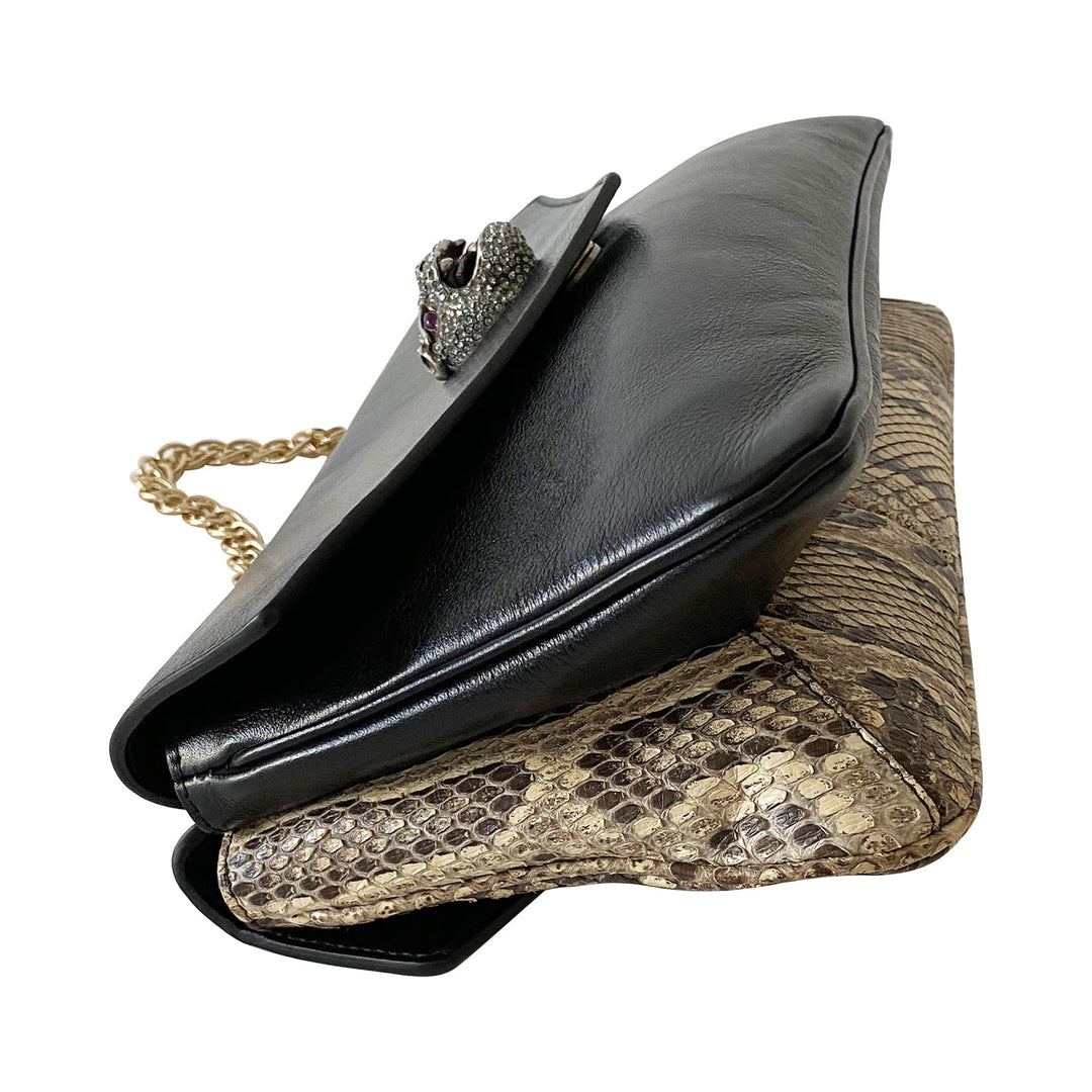 Gucci Thiara Python Double Envelope Shoulder Bag - revogue