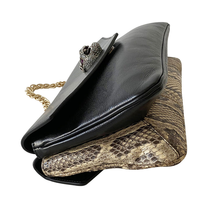 Gucci Thiara Python Double Envelope Shoulder Bag - revogue