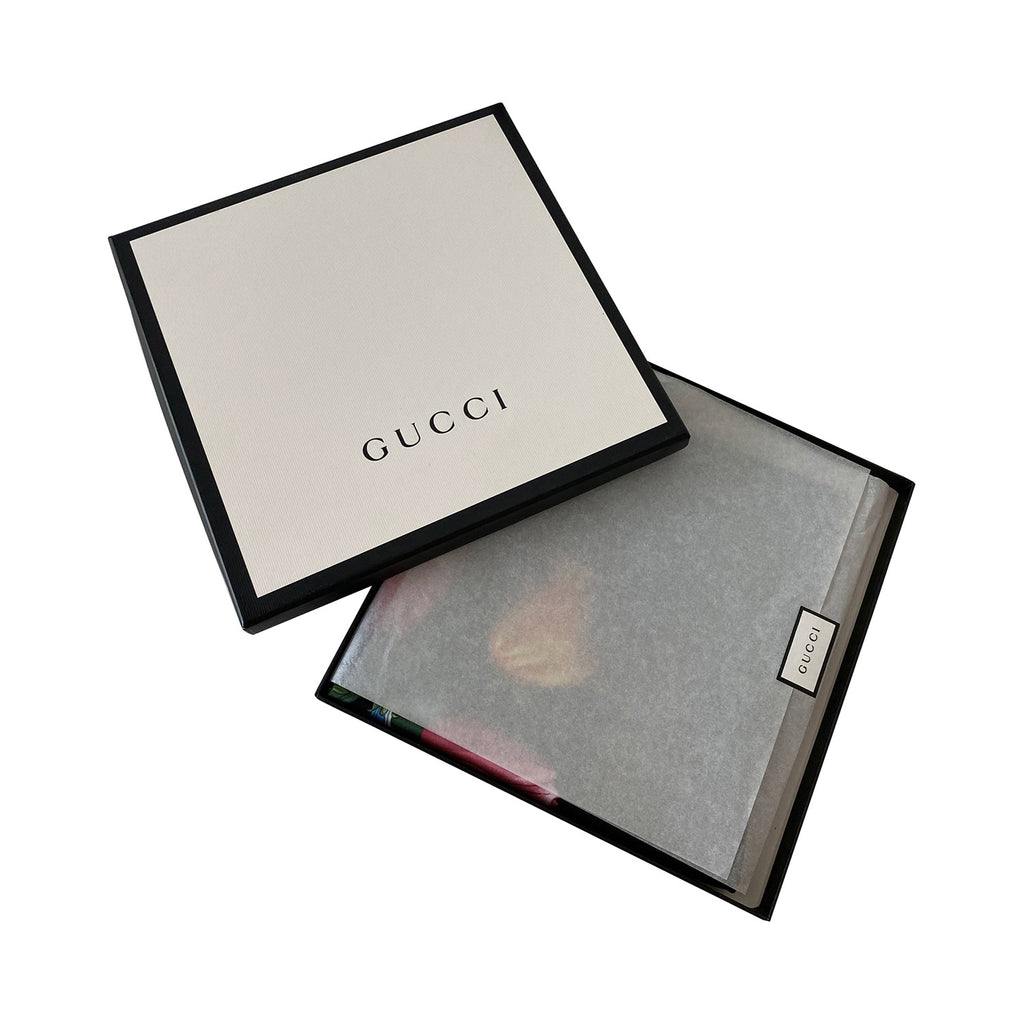 Gucci GG Printed Silk Floral Scarf