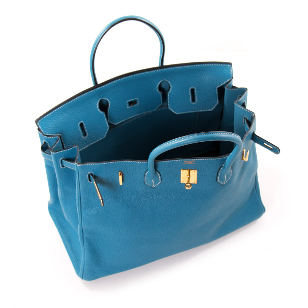 Hermès Birkin 40 Bleu Jean Clemence Bags Hermès - Shop authentic new pre-owned designer brands online at Re-Vogue