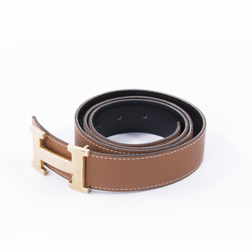 Hermès Tan and Black Reversible H Belt Accessories Hermès - Shop authentic new pre-owned designer brands online at Re-Vogue