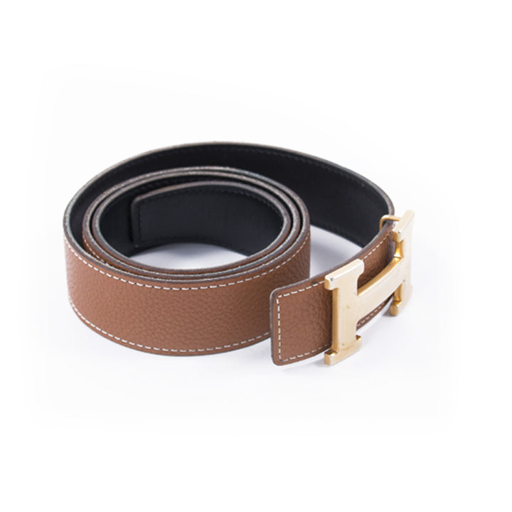 Hermès Tan and Black Reversible H Belt Accessories Hermès - Shop authentic new pre-owned designer brands online at Re-Vogue