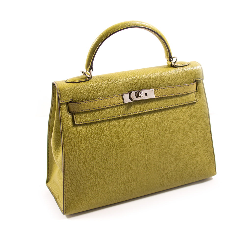 Hermès Kelly 32 Sellier Vert Anis Chevre Mysore Bags Hermès - Shop authentic new pre-owned designer brands online at Re-Vogue