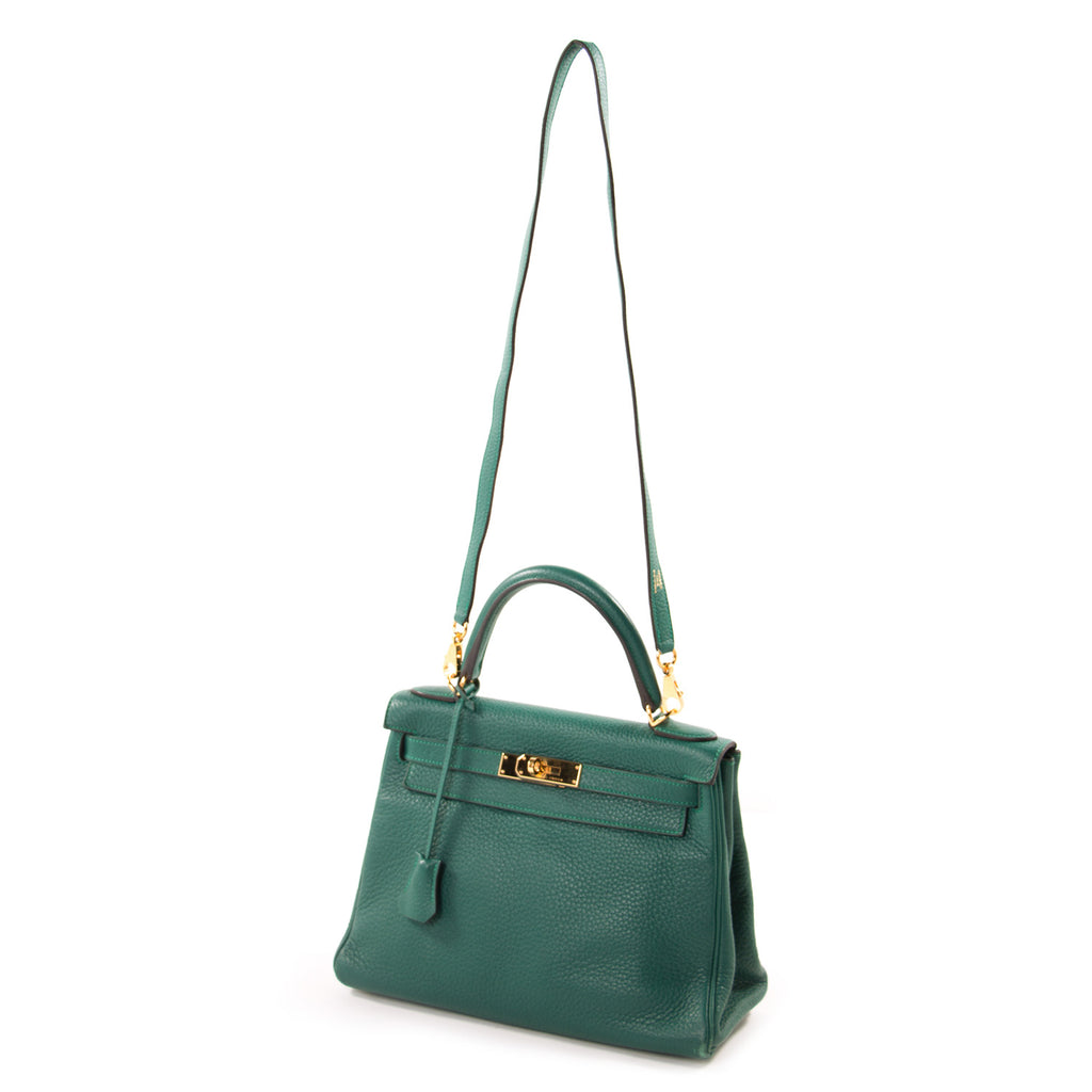 Hermès Kelly 28 Retourne Malachite Clemence Bags Hermès - Shop authentic new pre-owned designer brands online at Re-Vogue