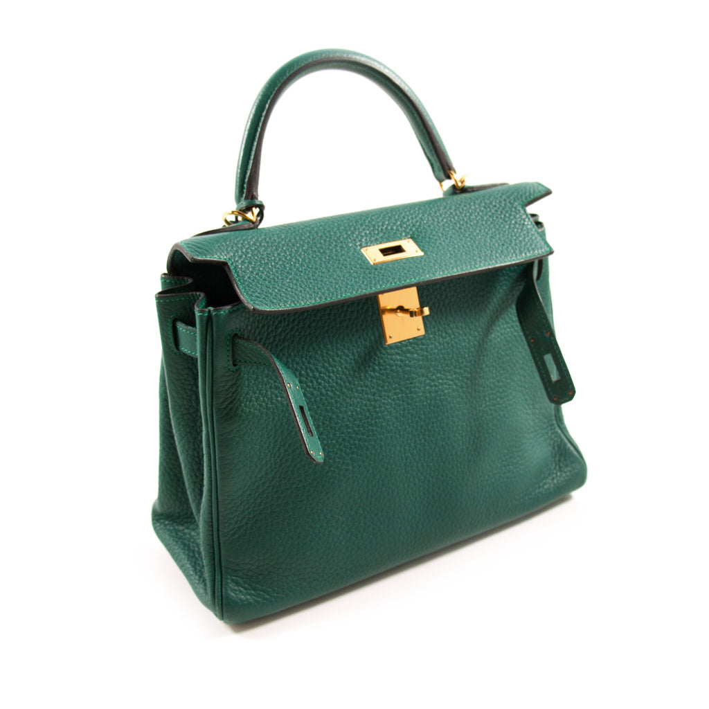 Hermès Kelly 28 Retourne Malachite Clemence Bags Hermès - Shop authentic new pre-owned designer brands online at Re-Vogue