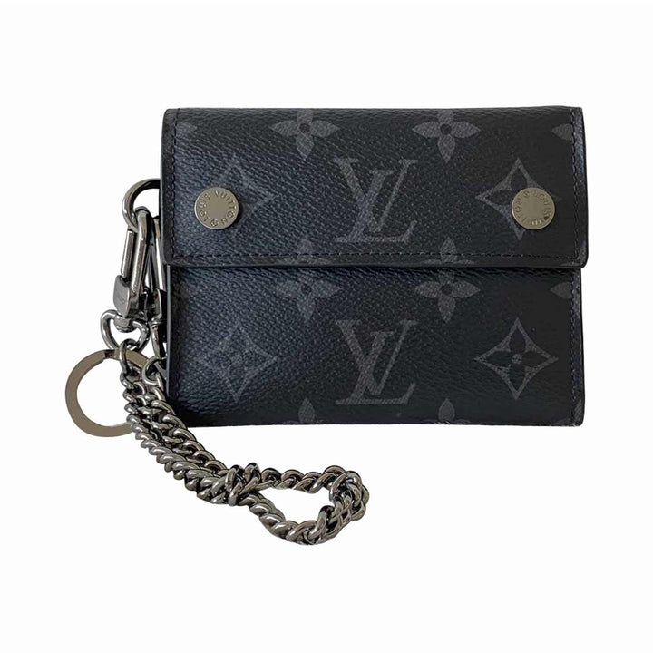 Louis Vuitton Monogram Eclipse Rivets Chain Wallet