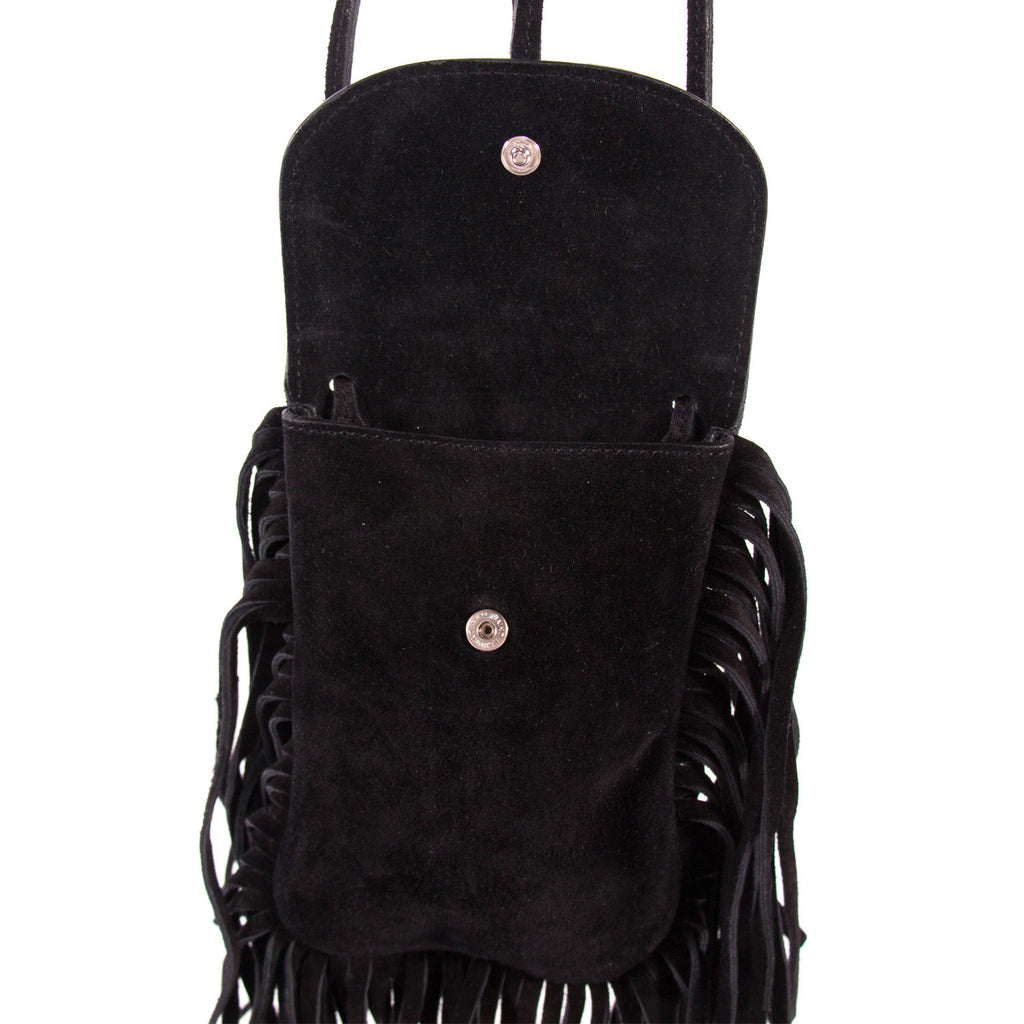 Saint Laurent Suede Fringe Pouch Bags Yves Saint Laurent - Shop authentic new pre-owned designer brands online at Re-Vogue