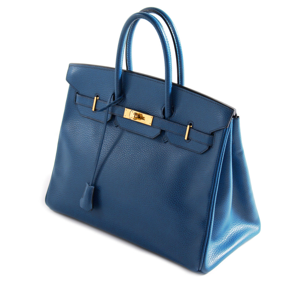 Hermes Birkin 35 Vache Ardennes Bleu Sapphire Bags Hermès - Shop authentic new pre-owned designer brands online at Re-Vogue