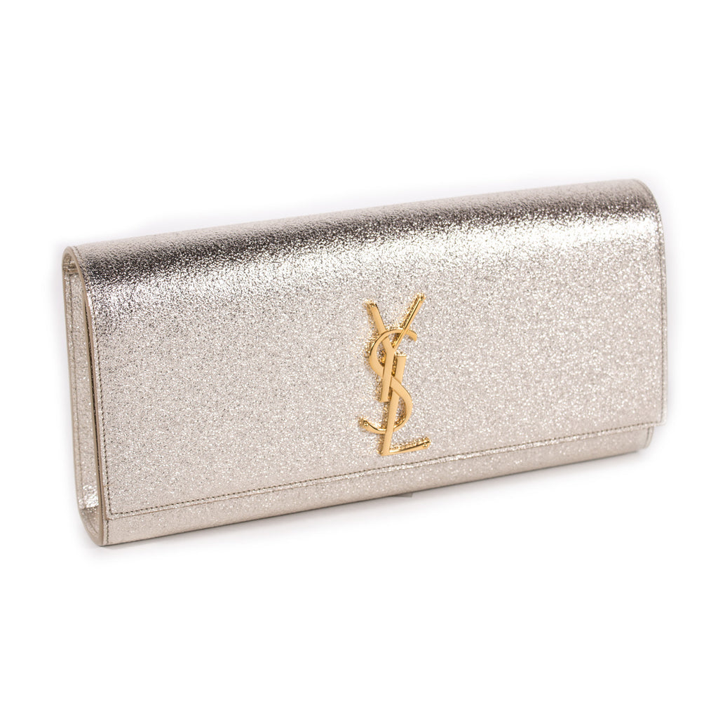 Saint Laurent Monogram Metallic Clutch Bags Yves Saint Laurent - Shop authentic new pre-owned designer brands online at Re-Vogue