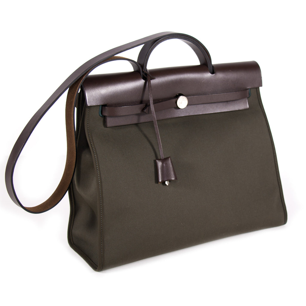 Hermes Herbag Zip 39 Vert Olive Bags Hermès - Shop authentic new pre-owned designer brands online at Re-Vogue