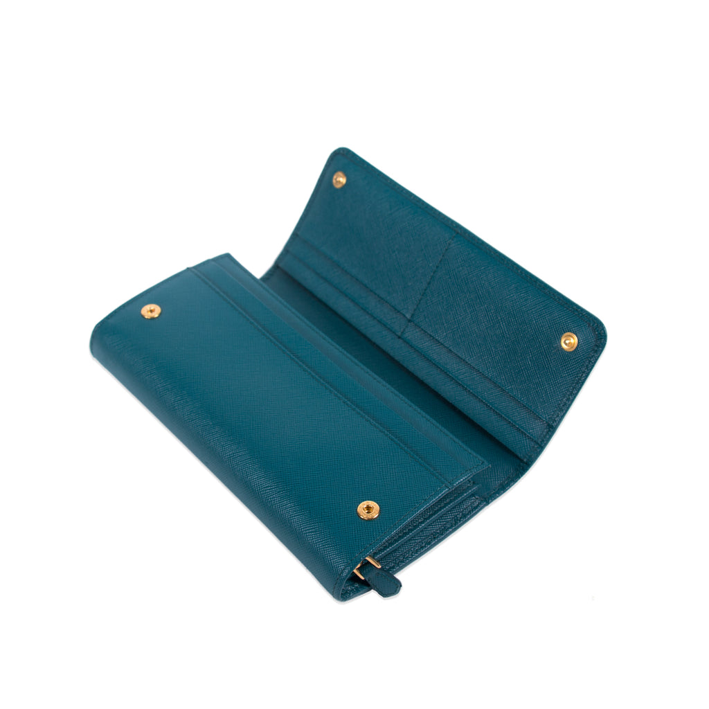 Prada Saffiano Continental Flap Wallet Accessories Prada - Shop authentic new pre-owned designer brands online at Re-Vogue