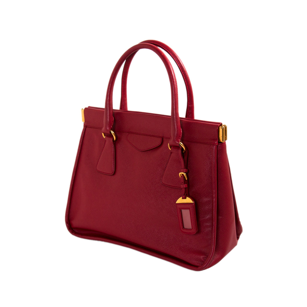 Prada Saffiano Lux Double Handle Tote Bag Bags Prada - Shop authentic new pre-owned designer brands online at Re-Vogue