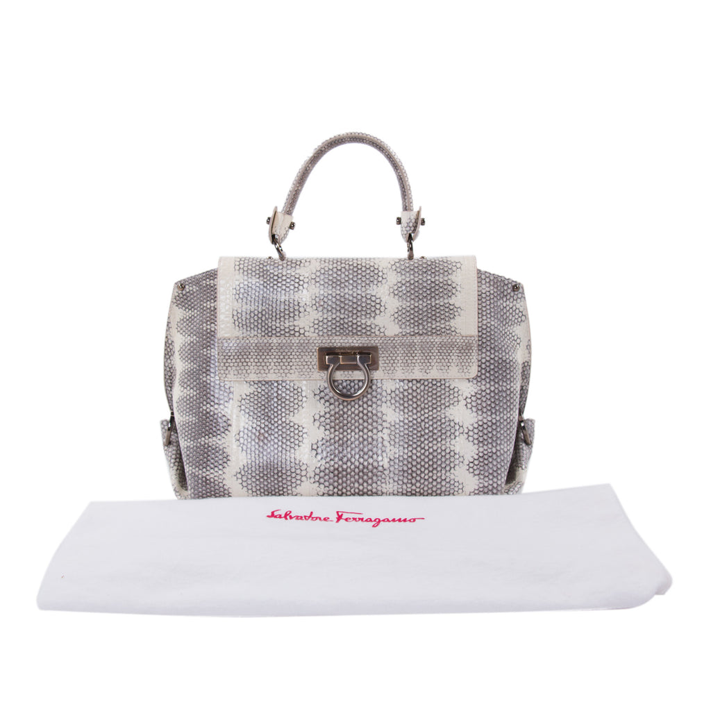 Salvatore Ferragamo Snake Skin Sofia Satchel Bags Salvatore Ferragamo - Shop authentic new pre-owned designer brands online at Re-Vogue