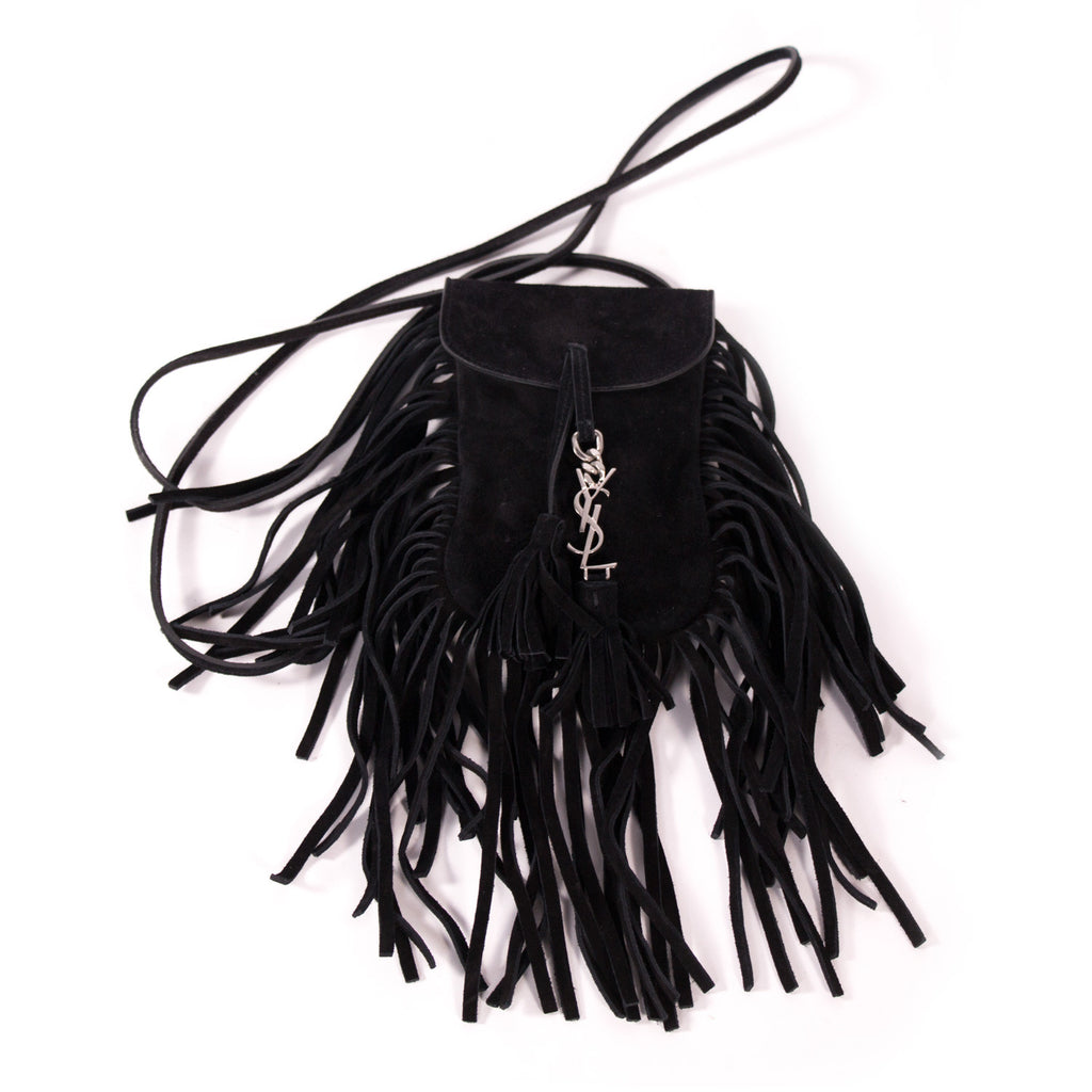 Saint Laurent Suede Fringe Pouch Bags Yves Saint Laurent - Shop authentic new pre-owned designer brands online at Re-Vogue