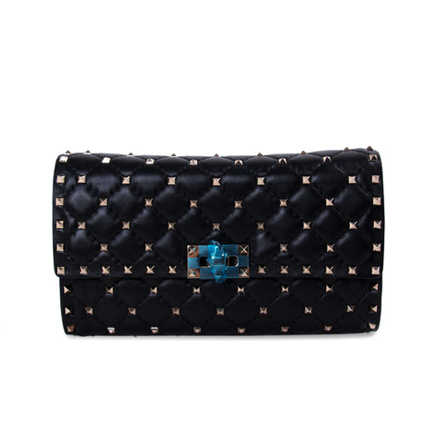 Valentino Quilted Rockstud Wallet on Chain
